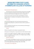 NR599 MIDTERM STUDY GUIDE INFORMATICS 2024&sol;2025 UPDATE CHAMBERLAIN COLLEGE OF NURSING