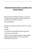 Advanced Med Surg Exam 1 questions and correct answers