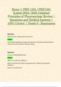 Exam 1&colon; PRN 1381 &sol; PRN1381 &lpar;Latest 2024 &sol; 2025 Updates&rpar; Principles of Pharmacology Review &vert; Questions and Verified Answers &vert; 100&percnt; Correct &vert; Grade A - Rasmussen