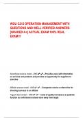 WGU C215 OPERATION MANAGEMENT WITH  QUESTIONS AND WELL VERIFIED ANSWERS  &lbrack;GRADED A&plus;&rsqb; ACTUAL EXAM 100&percnt; REAL  EXAM&excl;&excl;&excl;