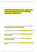 CANADIAN BOATING ACTUAL EXAM 100&percnt;  WITH QUESTIONS AND WELL VERIFIED  ANSWERS &lbrack;GRADED A&plus;&rsqb;