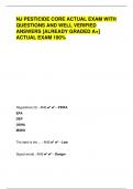 NJ PESTICIDE CORE ACTUAL EXAM WITH  QUESTIONS AND WELL VERIFIED  ANSWERS &lbrack;ALREADY GRADED A&plus;&rsqb;  ACTUAL EXAM 100&percnt;