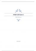 MQM 220 Exam 1 Question and answers rated A&plus;