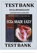 Test Bank for ECGs Made Easy 6th Edition by Barbara  Aehlert  Chapters 1-10 Complete Guide&period;