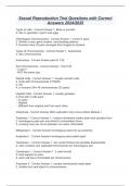 Sexual Reproduction Test Questions with Correct Answers 2024&sol;2025