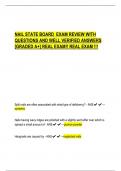 NAIL STATE BOARD EXAM REVIEW WITH  QUESTIONS AND WELL VERIFIED ANSWERS  &lbrack;GRADED A&plus;&rsqb; REAL EXAM&excl;&excl; REAL EXAM &excl;&excl;&excl;