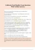 California Food Handler Exam Questions With Verified Answers&period;