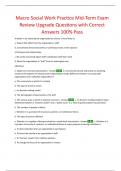 Macro Social Work Practice Mid-Term Exam Review Upgrade Questions with Correct Answers 100&percnt; Pass
