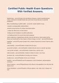 Certified Public Health Exam Questions With Verified Answers&period;