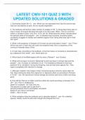  LATEST CWV-101 QUIZ 3 WITH UPDATED SOLUTIONS A GRADED