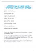  LATEST CWV-101 QUIZ 3 WITH UPDATED SOLUTIONS A GRADED