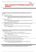 ATI Detailed Answer Key exam 2 Newest