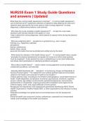 NUR235 Exam 1 Study Guide Questions and answers &vert; Updated