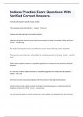 Indiana Practice Exam Questions With Verified Correct Answers&period;