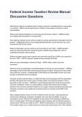 Federal Income Taxation Review Manual Discussion Questions and  answers graded A&plus; 2024&sol;2025