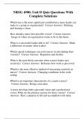 NRSG 4500&colon; Unit D Quiz Questions With Complete Solutions