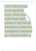 i-to-i TEFL FINAL  EXAM NEWEST  2024- 2025 ALL  QUESTIONS AND  CORRECT DETAILED  ANSWERS &lpar;VERIFIED  ANSWERS&rpar;&vert; GRADED  A&plus;&vert; BRAND NEW&excl;&excl; A