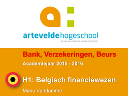 Bank en Verzekeringen (1e jaar - 2015-2016) H1