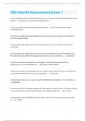 NSU Health Assessment Exam 1 Questions And Answers Graded A&plus;