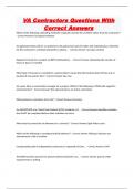 VA Contractors Questions With Correct Answers