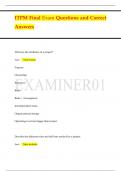 ITPM Final Exam Questions and Correct  Answers