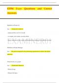 ITPM Exam Questions and Correct Answers