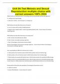 Unit 5A Test Meiosis and Sexual Reproduction multiple choice with correct answers 100&percnt; 2024