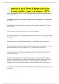 Asexual and Sexual Reproduction exams with correct answers 100&percnt;
