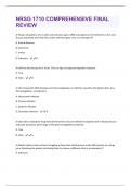 NRSG 1710 COMPREHENSIVE FINAL REVIEW  LATEST QUESTIONS WITH 100&percnt; SOLVED SOLUTIONS