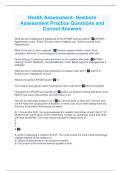 Health Assessment- Newborn Assessment Practice Questions and Correct Answers