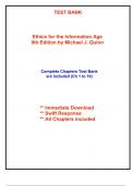Test Bank for Ethics for the Information Age&comma; 9th Edition Quinn &lpar;All Chapters included&rpar;