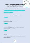 USAHS Clinical Neuroscience Correctly  Answered Questions &vert; Grade A&plus;
