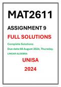 assignment 9 mat2611 memo