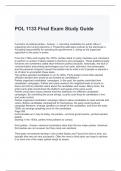 POL 1133 Final Exam Study Guide with complete solutions