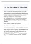 POL 1133 Test Questions - Final Review 2024 with correct Answers