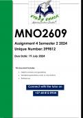 MNO2609 Assignment 4 &lpar;QUALITY ANSWERS&rpar; Semester 2 2024