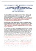 AHIP &comma;FINAL &comma;EXAM &comma;TEST &comma;QUESTIONS &comma;AND &comma;ANSWERS &comma;2022-2024 &lpar;5 DIFFERENT VERSIONS 500&plus; QUESTIONS AND VERIFIED ANSWERS&rpar; COMPLETE AHIP FINAL EXAM &vert;ALREADY GRADED A&plus;