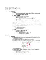 Fall 2016 Chemistry 115 Final Exam Study Guide