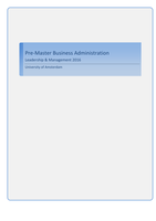 Summary + Lecture Notes Leadership and Management (Pre-Master Business Administration UvA 2016/2017)