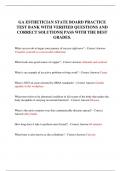 GA ESTHETICIAN STATE BOARD PRACTICE  TEST BANK WITH VERIFIED QUESTIONS AND CORRECT SOLUTIONS&vert; PASS WITH THE BEST  GRADES&period;