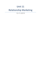 Unit 11 - Relationship Marketing 