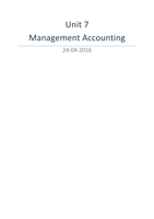 Unit 7 - Management Accounting 