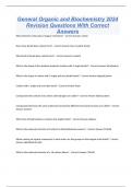 General Organic and Biochemistry 2024 Revision Questions With Correct Answers