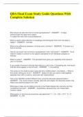 QBA Final Exam Study Guide Questions With Complete Solution&period;