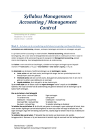 Samenvatting Syllabus Management Accounting