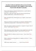 HAZMAT OPS&sol;AWARENESS FINAL EXAM WITH  VERIFIED QUESTIONS AND CORRECT SOLUTIONS&vert;  PASS WITH THE BEST GRADES&period;