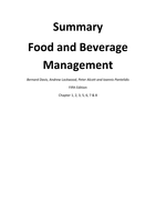 Summary Food and Beverage Management