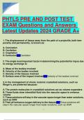 PHTLS PRE AND POST TEST EXAM Questions and Answers Latest Updates 2024 GRADE A&plus;