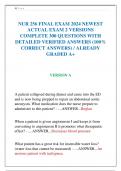 NUR 256 FINAL EXAM 2024 NEWEST ACTUAL EXAM 2 VERSIONS COMPLETE 300 QUESTIONS WITH DETAILED VERIFIED ANSWERS &lpar;100&percnt; CORRECT ANSWERS&rpar; &sol; ALREADY GRADED A&plus;