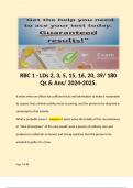 RBC 1 - LDs 2&comma; 3&comma; 5&comma; 15&comma; 16&comma; 20&comma; 39&sol; 180 Qs & Ans&sol; 2024-2025&period; 